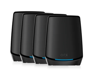 Orbi 超高性能 Mesh WiFi 6 系统 - AX6000 - 4件装 黑色 (RBK864SB)