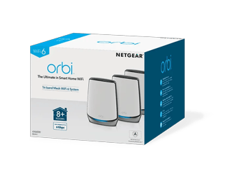 Orbi Tri-Band WiFi 6 Mesh System, 6Gbps, Router + 2 Satellites