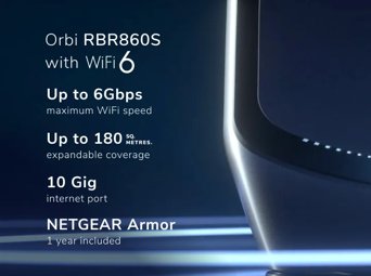 Routeur Tri-Band Orbi WiFi 6 série 860, 6Gbps ports 10 Gbit/s, avec NETGEAR Armor inclus pendant 1 an