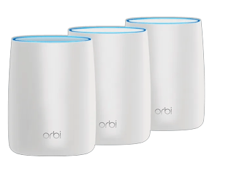 Orbi Tri-band Mesh WiFi System with Advanced Cyber Threat Protection, 3Gbps, Router + 2 Satellites