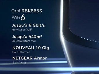 NETGEAR Orbi RBK863S Tri-Band WiFi 6 Mesh System - 3 Pack