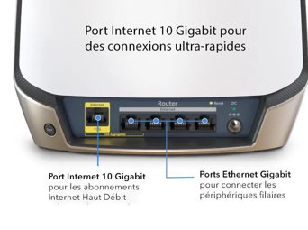 Routeur Tri-Band Orbi WiFi 6 série 860, 6Gbps ports 10 Gbit/s, avec NETGEAR Armor inclus pendant 1 an