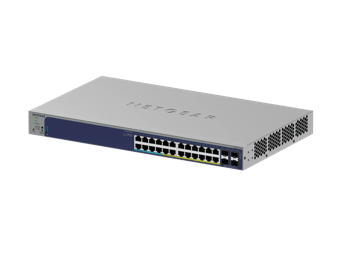 24-Port Gigabit PoE+ and PoE++ Smart Switch w/optional Remote/Cloud Management and 4 SFP+ Ports (420W)