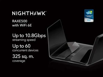 Nighthawk~~®~~ Tri-Band WiFi 6E Router (up to 10.8Gbps) with new 6GHz band, NETGEAR Armor™ & NETGEAR Smart Parental Controls™