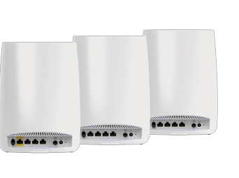 Orbi Tri-band Mesh WiFi System with Advanced Cyber Threat Protection, 3Gbps, Router + 2 Satellites