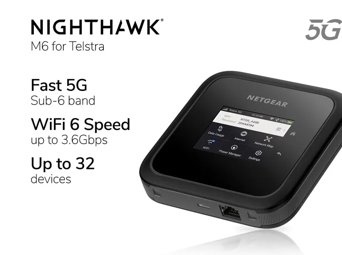 Nighthawk® M6 5G WiFi 6 Mobile Router With 5G Sub-6 bands, for Telstra