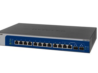 NETGEAR (XS512EM) Switch Ethernet manageable Serie Plus 12 Ports RJ45 10 Gigabit Multi-Gigabit - avec 2 Ports SFP+ 10 Gigabit, bureau/en rack et protection à vie ProSAFE