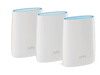 Orbi Tri-band Mesh WiFi System with Advanced Cyber Threat Protection, 3Gbps, Router + 2 Satellites