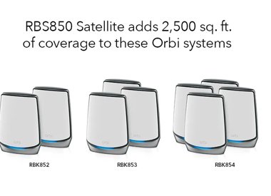 Orbi 850 Series Tri-band WiFi 6 Mesh Add-on Satellite, 6Gbps