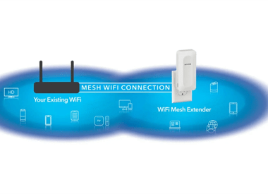 Dual-band WiFi 6 Mesh Extender, 1.8Gbps, Wall-plug, Internal Antennas