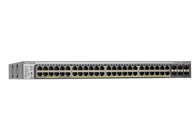 Stackable 40 Port Gigabit Ethernet PoE/PoE+ Smart Switch mit 8 PoE, 2 PoE+, 4 Kupfer/SFP Combo und 4 dedizierten SFP-Uplink/Stacking Ports (384W)
